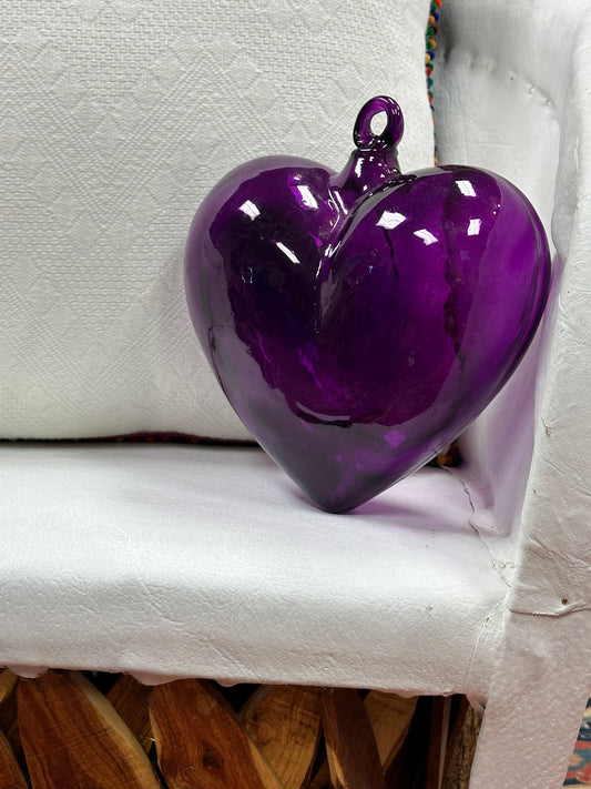 Glass Purple Hearts
