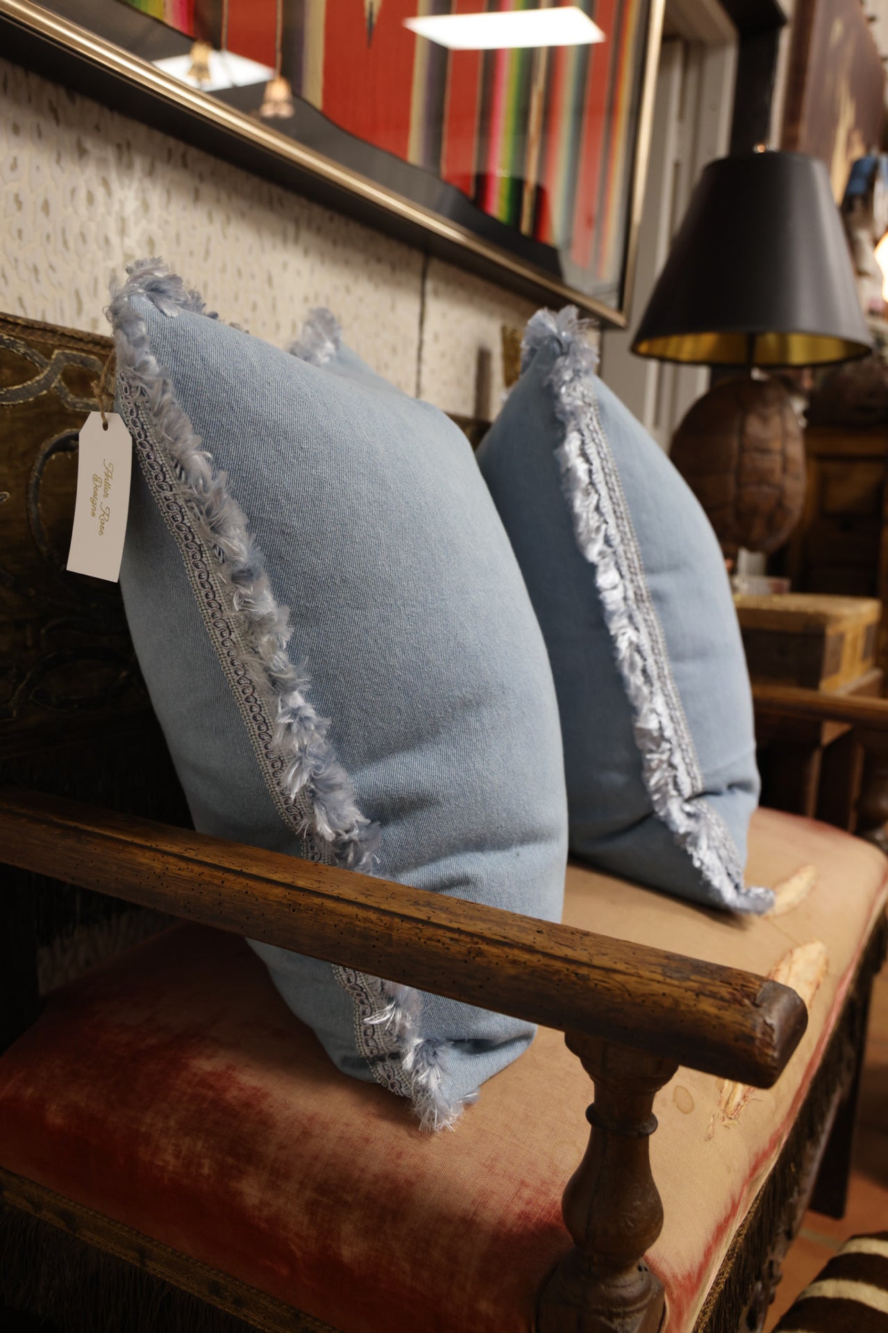 Ralph Lauren Fabric Blue Jean Pillow