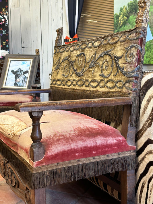 Spanish Embroidered Benches (sell as pair)