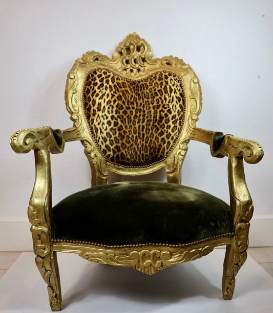 Vintage Gold Deco Chairs/ Ralph Lauren Fabric
