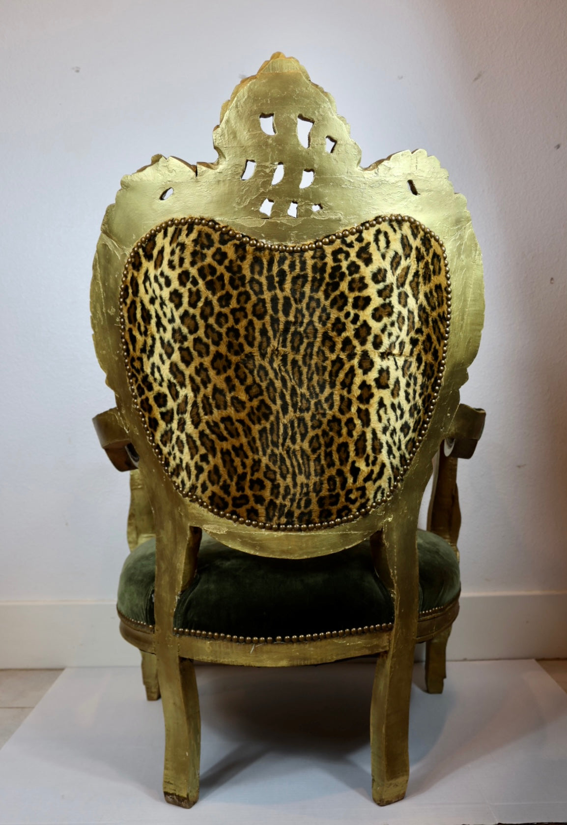 Vintage Gold Deco Chairs/ Ralph Lauren Fabric