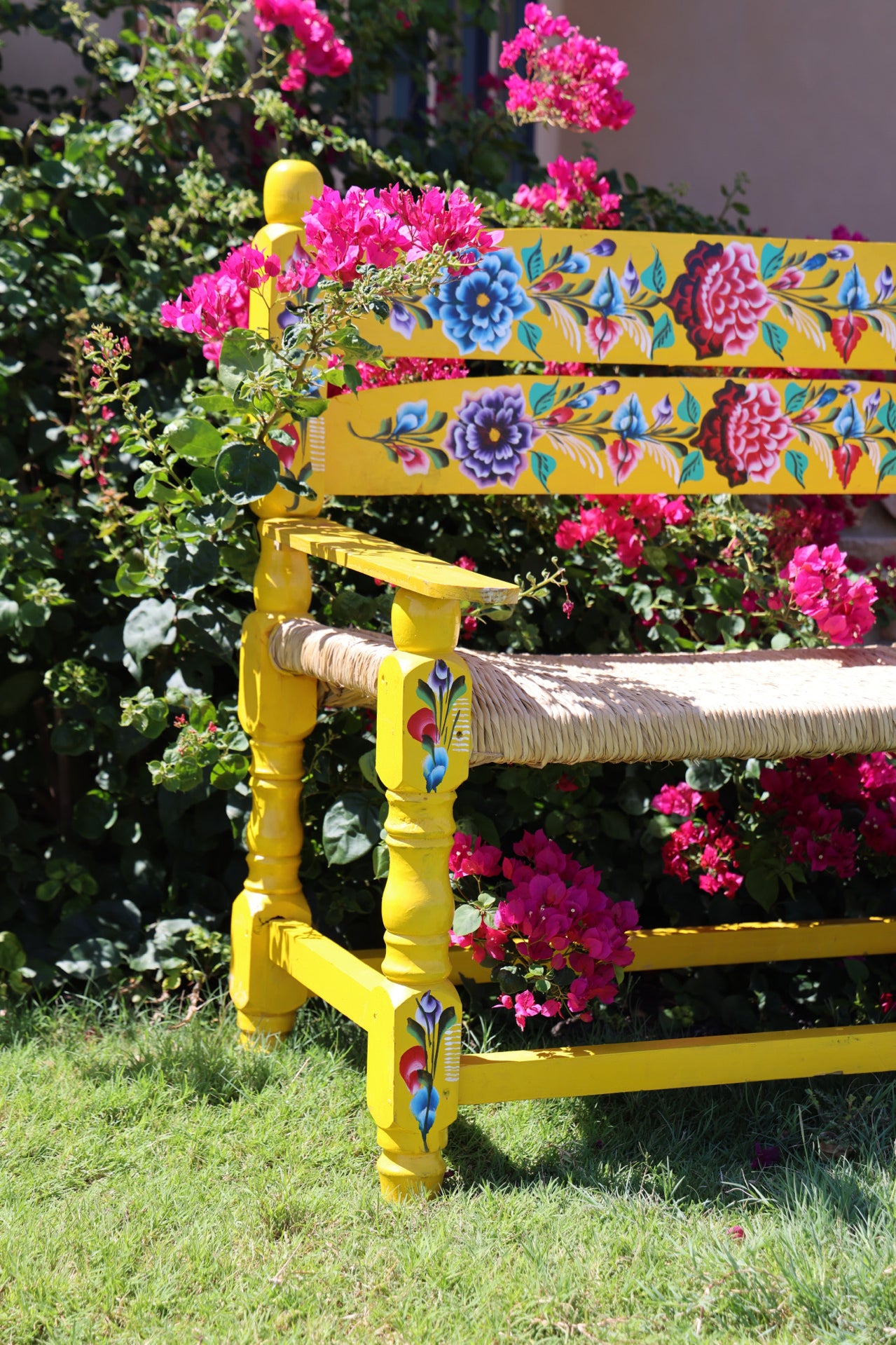 Mexican hand painted bench