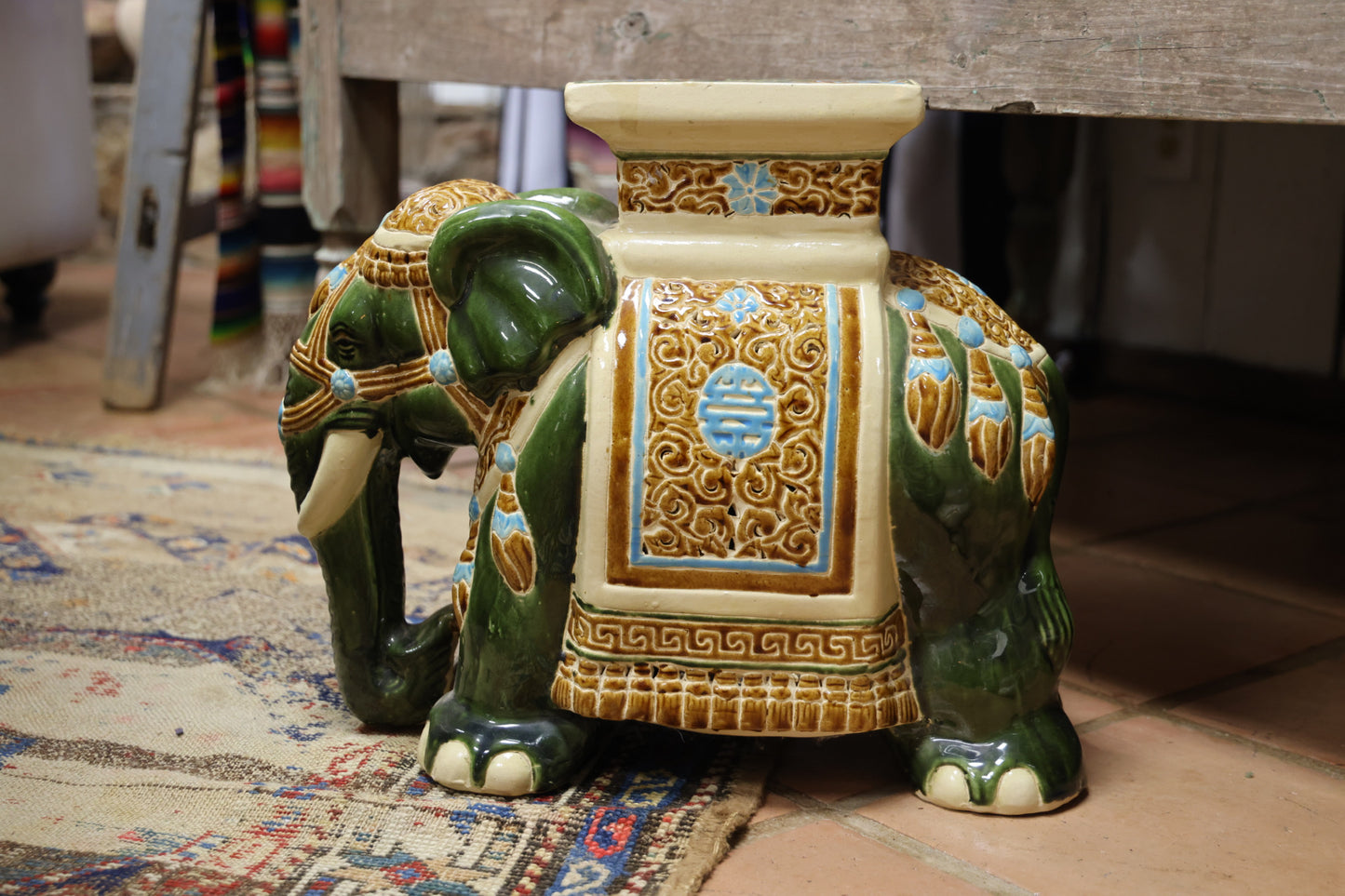 Mini Elephant Side Table(green)