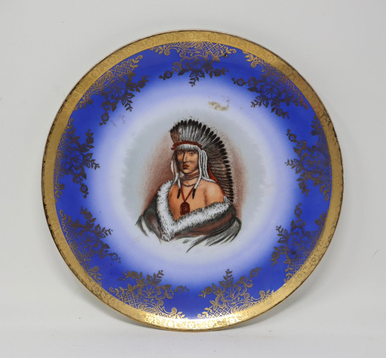 Royal Blue Indian Chief Plate