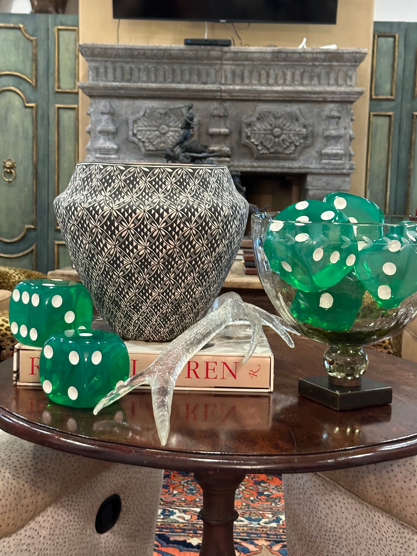 Vintage Large Green Bakelite Dice